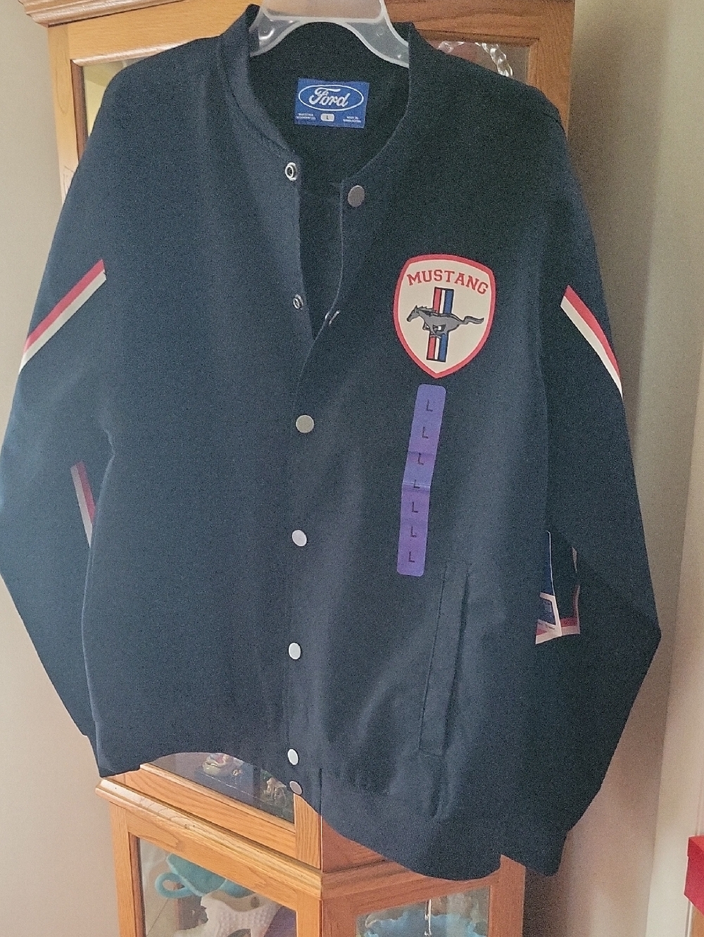 Ford Black Jacket with Red & White Stripe Accents